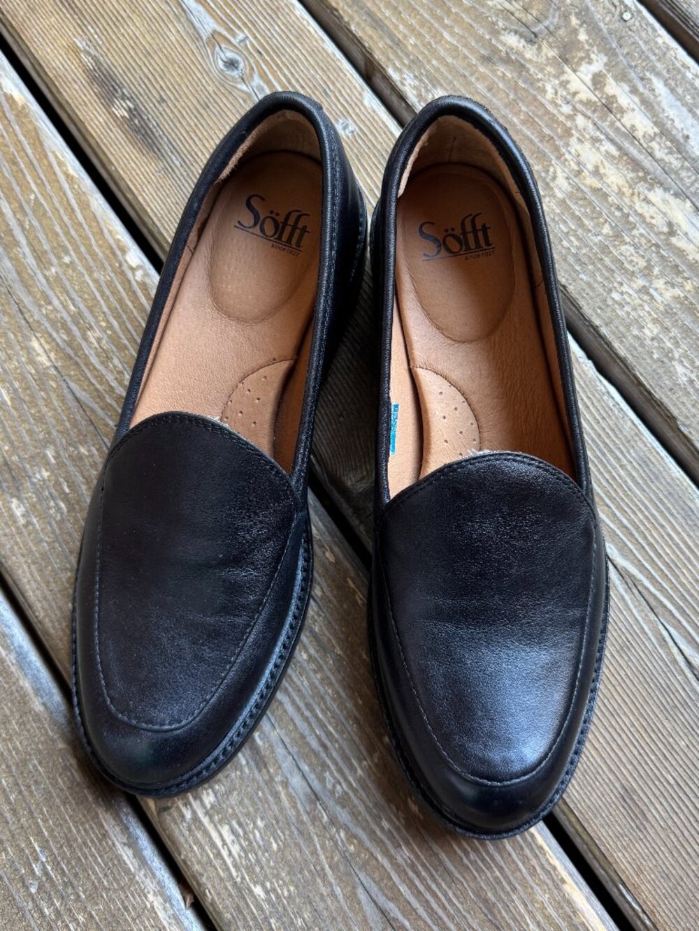 Söfft Napoli II Black Leather Water-Resistant Loafer in Women's 9M